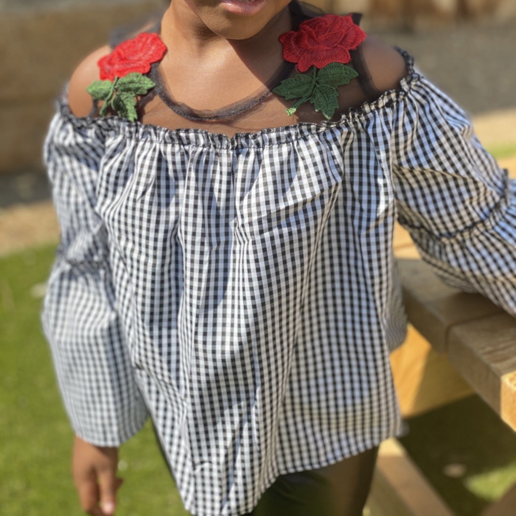 Rose Cold Shoulder Blouse
